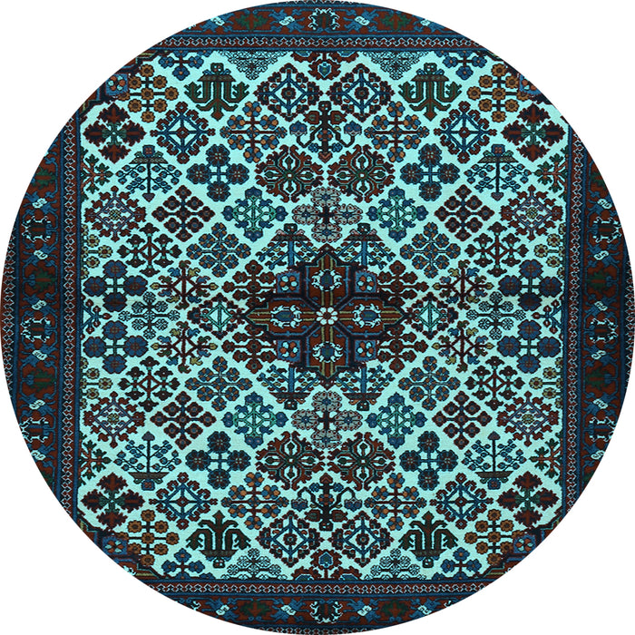 Round Persian Light Blue Traditional Rug, tr2168lblu