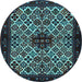 Round Persian Light Blue Traditional Rug, tr2168lblu