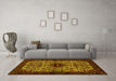 Machine Washable Persian Yellow Traditional Rug in a Living Room, wshtr2168yw