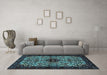 Machine Washable Persian Light Blue Traditional Rug in a Living Room, wshtr2168lblu