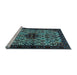 Sideview of Machine Washable Persian Light Blue Traditional Rug, wshtr2168lblu