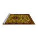 Sideview of Machine Washable Persian Yellow Traditional Rug, wshtr2168yw