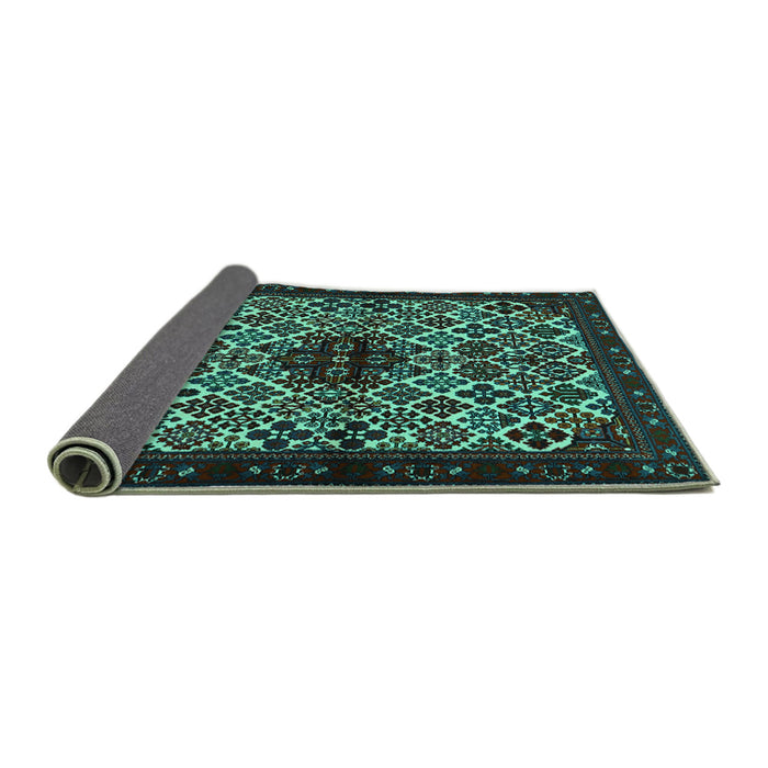 Sideview of Persian Turquoise Traditional Rug, tr2168turq