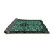 Sideview of Persian Turquoise Traditional Rug, tr2168turq