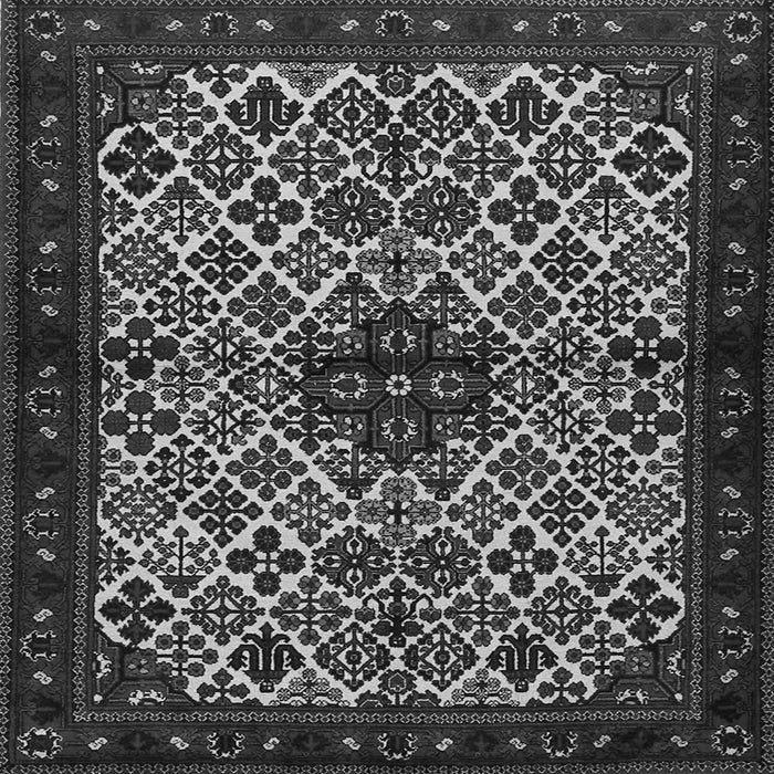 Round Machine Washable Persian Gray Traditional Rug, wshtr2168gry