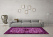 Machine Washable Persian Pink Traditional Rug in a Living Room, wshtr2168pnk