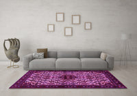 Machine Washable Persian Pink Traditional Rug, wshtr2168pnk