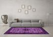 Machine Washable Persian Purple Traditional Area Rugs in a Living Room, wshtr2168pur