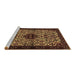 Sideview of Machine Washable Persian Brown Traditional Rug, wshtr2168brn