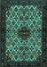 Machine Washable Persian Turquoise Traditional Area Rugs, wshtr2168turq