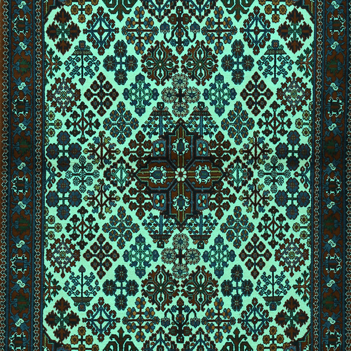 Machine Washable Persian Turquoise Traditional Area Rugs, wshtr2168turq