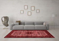 Machine Washable Persian Red Traditional Rug, wshtr2168red