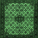 Square Persian Emerald Green Traditional Rug, tr2168emgrn