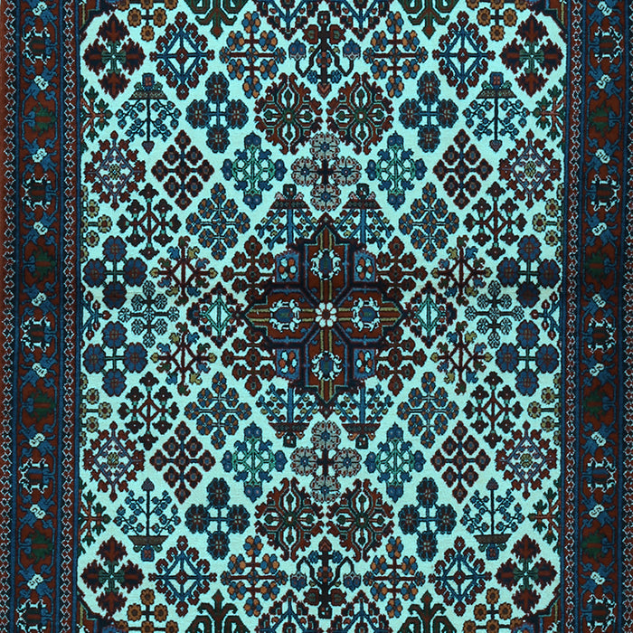 Machine Washable Persian Light Blue Traditional Rug, wshtr2168lblu