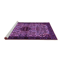 Sideview of Machine Washable Persian Purple Traditional Area Rugs, wshtr2168pur