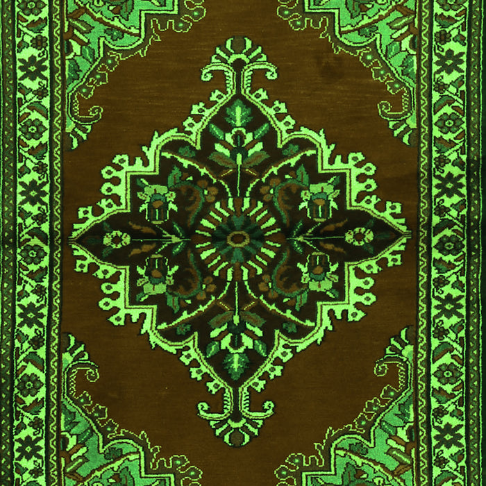 Serging Thickness of Machine Washable Medallion Green Traditional Area Rugs, wshtr2169grn