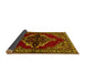 Sideview of Medallion Yellow Traditional Rug, tr2169yw