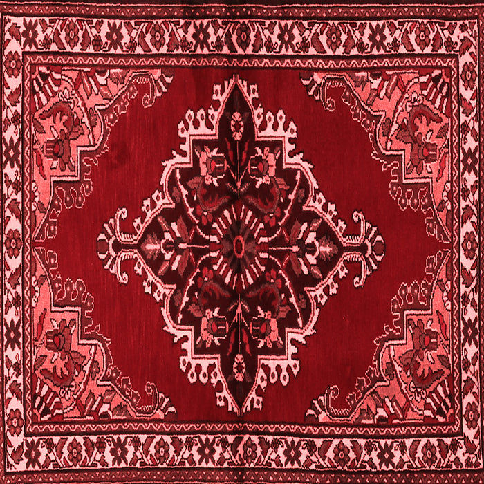 Machine Washable Medallion Red Traditional Rug, wshtr2169red
