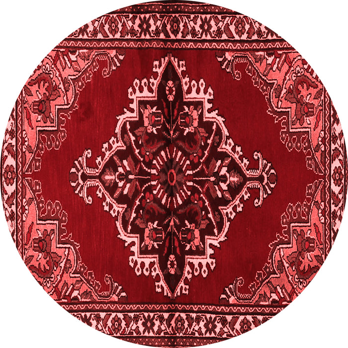 Machine Washable Medallion Red Traditional Rug, wshtr2169red
