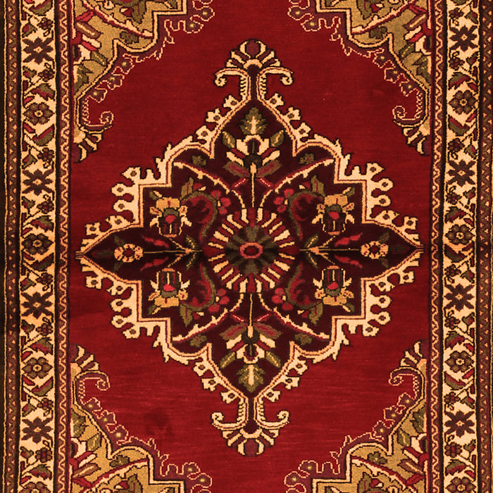 Serging Thickness of Machine Washable Medallion Orange Traditional Area Rugs, wshtr2169org
