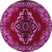 Round Medallion Pink Traditional Rug, tr2169pnk