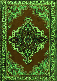 Medallion Green Traditional Rug, tr2169grn