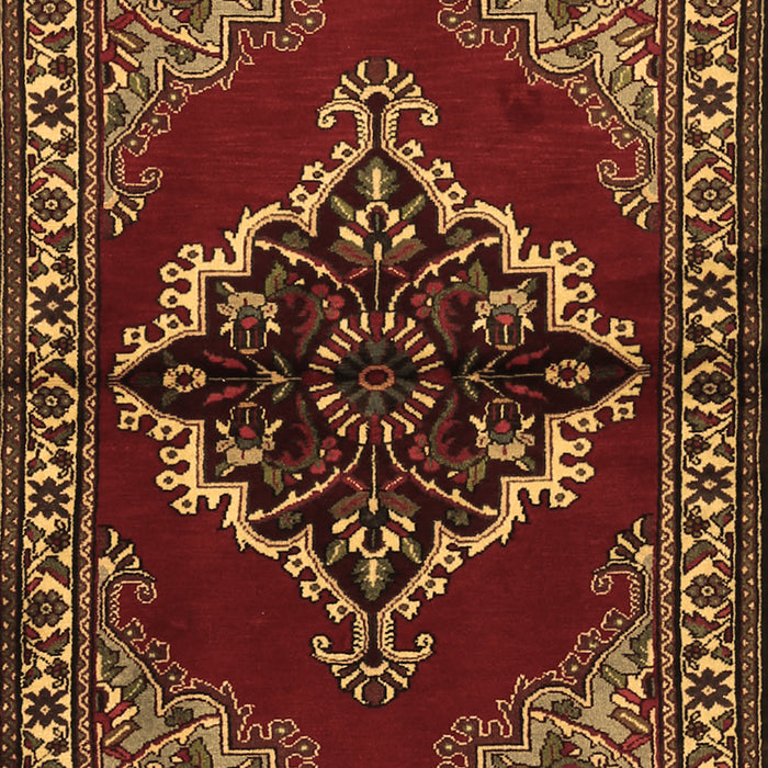 Machine Washable Medallion Brown Traditional Rug, wshtr2169brn