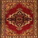 Serging Thickness of Medallion Orange Traditional Rug, tr2169org