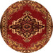 Square Medallion Orange Traditional Rug, tr2169org