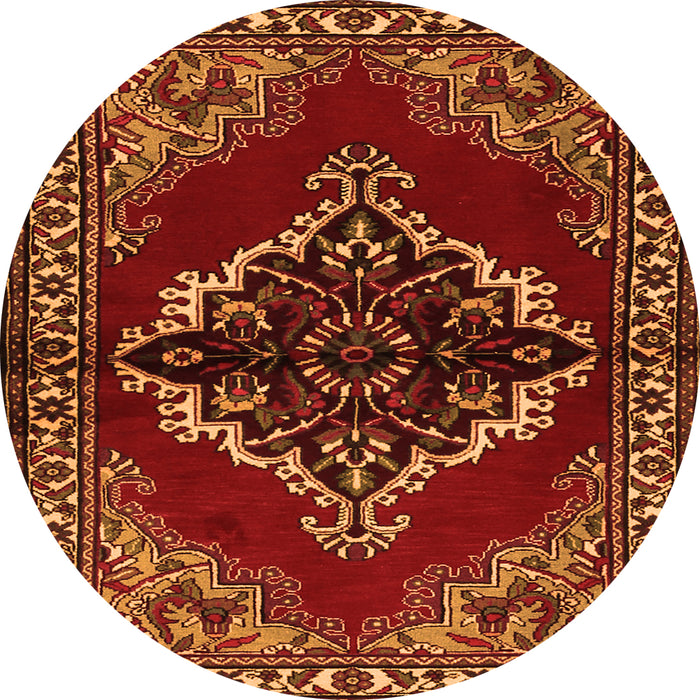 Machine Washable Medallion Orange Traditional Area Rugs, wshtr2169org