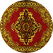 Round Medallion Yellow Traditional Rug, tr2169yw