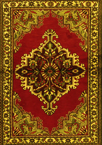 Medallion Yellow Traditional Rug, tr2169yw