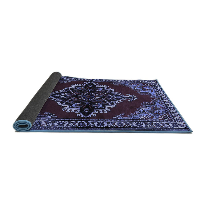 Sideview of Medallion Blue Traditional Rug, tr2169blu