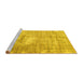 Sideview of Machine Washable Persian Yellow Traditional Rug, wshtr216yw