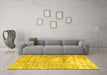 Machine Washable Persian Yellow Traditional Rug in a Living Room, wshtr216yw