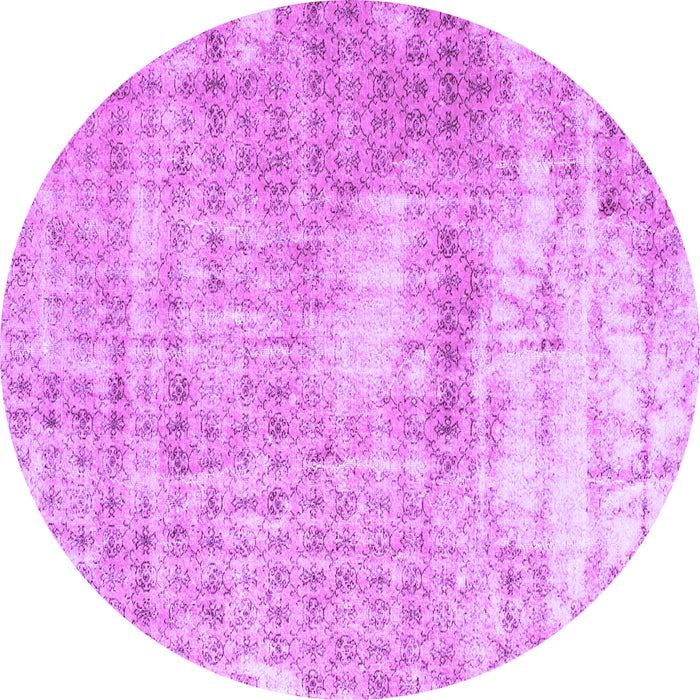 Round Machine Washable Persian Purple Traditional Area Rugs, wshtr216pur
