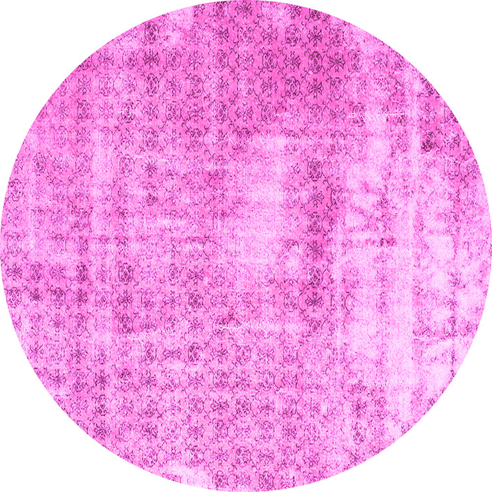 Round Persian Pink Traditional Rug, tr216pnk