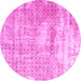 Round Persian Pink Traditional Rug, tr216pnk