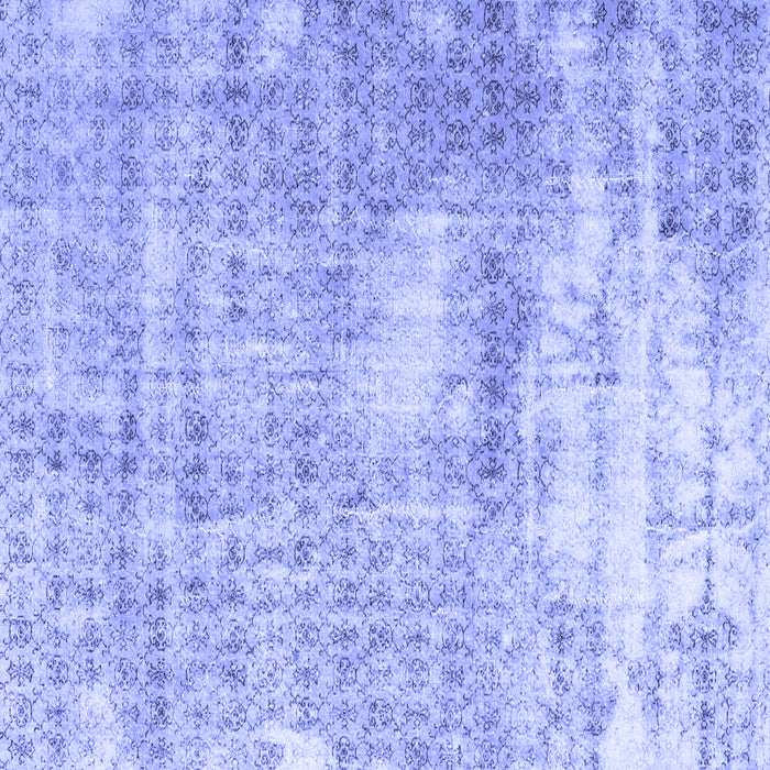 Square Machine Washable Persian Blue Traditional Rug, wshtr216blu