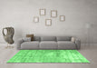 Machine Washable Persian Emerald Green Traditional Area Rugs in a Living Room,, wshtr216emgrn