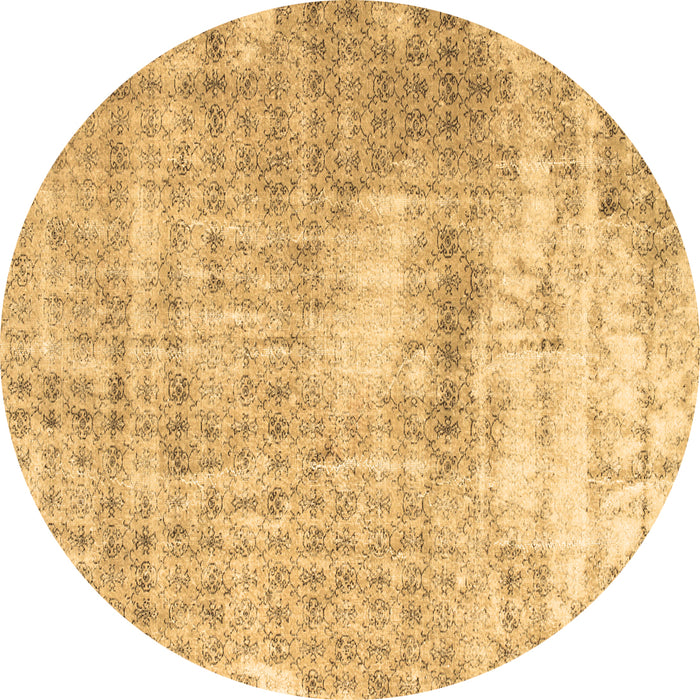 Round Persian Brown Traditional Rug, tr216brn