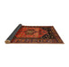 Sideview of Traditional Mahogany Brown Persian Rug, tr217