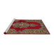 Sideview of Machine Washable Traditional Dark Almond Brown Rug, wshtr2170