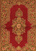 Serging Thickness of Machine Washable Medallion Orange Traditional Area Rugs, wshtr2170org