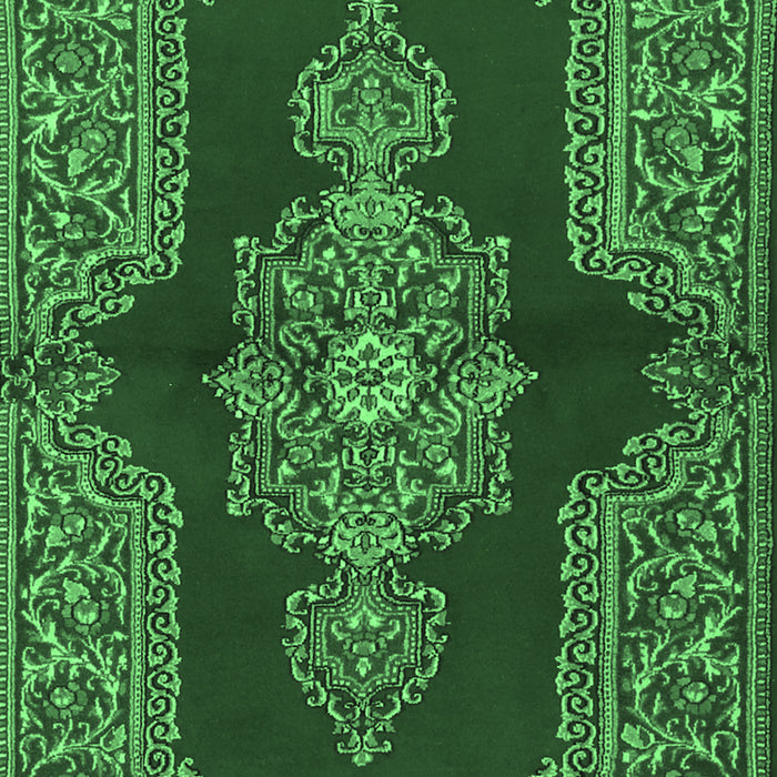 Machine Washable Medallion Emerald Green Traditional Area Rugs, wshtr2170emgrn