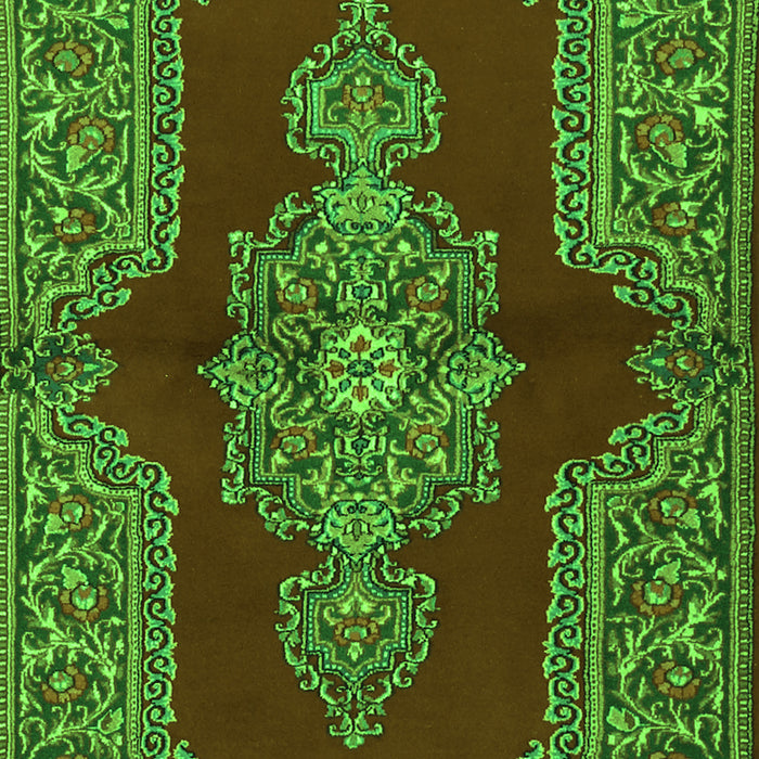 Medallion Green Traditional Rug, tr2170grn