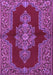 Machine Washable Medallion Purple Traditional Area Rugs, wshtr2170pur