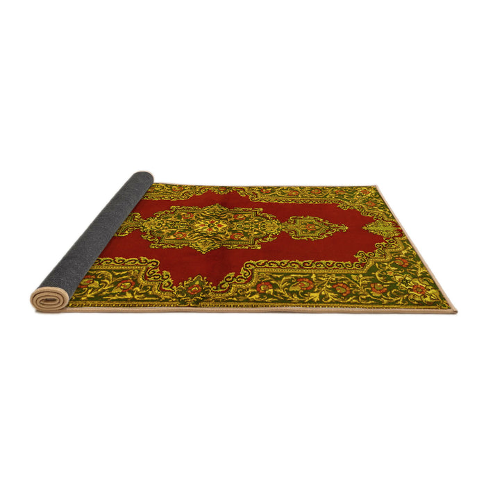 Sideview of Medallion Yellow Traditional Rug, tr2170yw