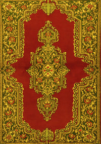 Medallion Yellow Traditional Rug, tr2170yw