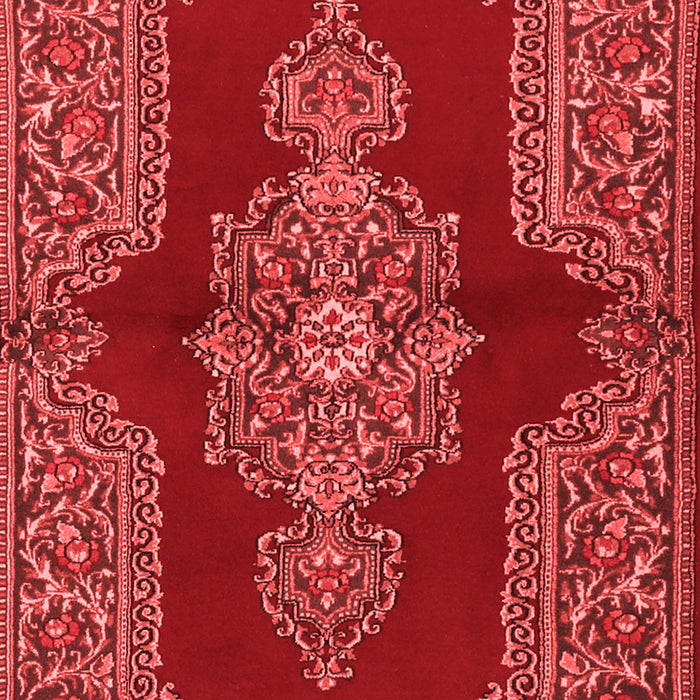 Machine Washable Medallion Red Traditional Rug, wshtr2170red